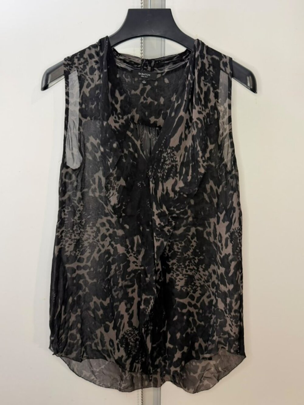 Babaton Aritzia 100% Silk Printed Draped Blouse – Size S